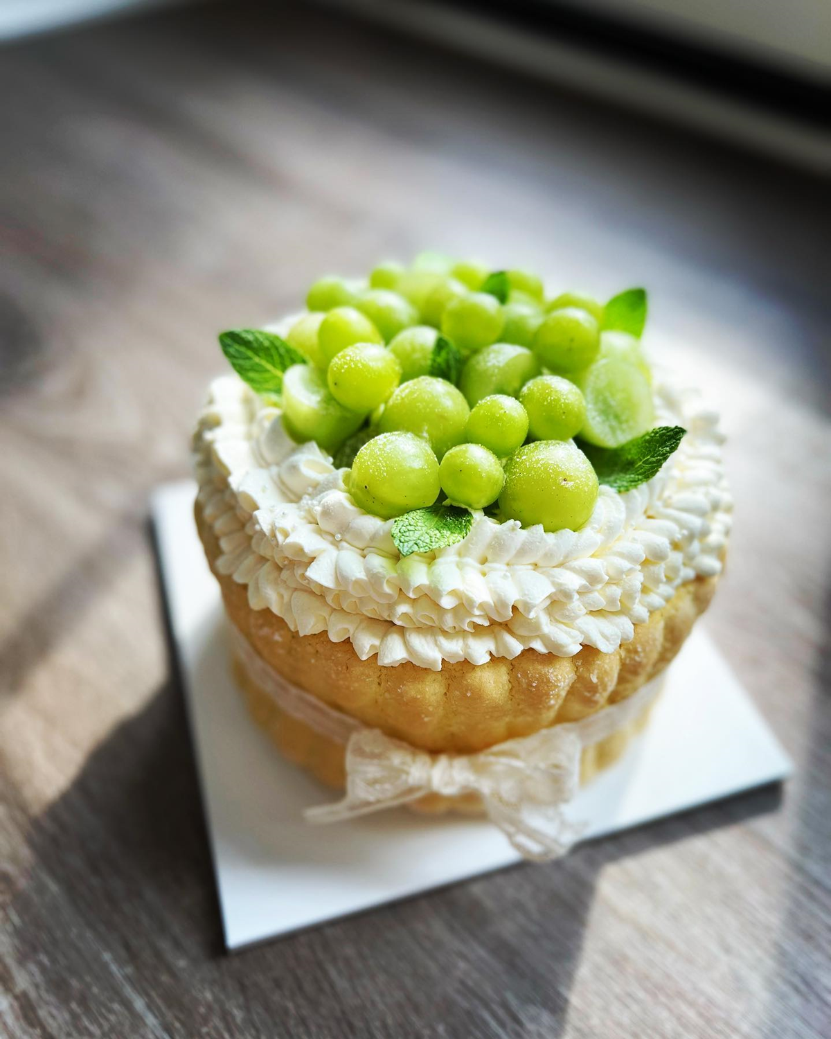 Wedding Cake with Grapes and Mint